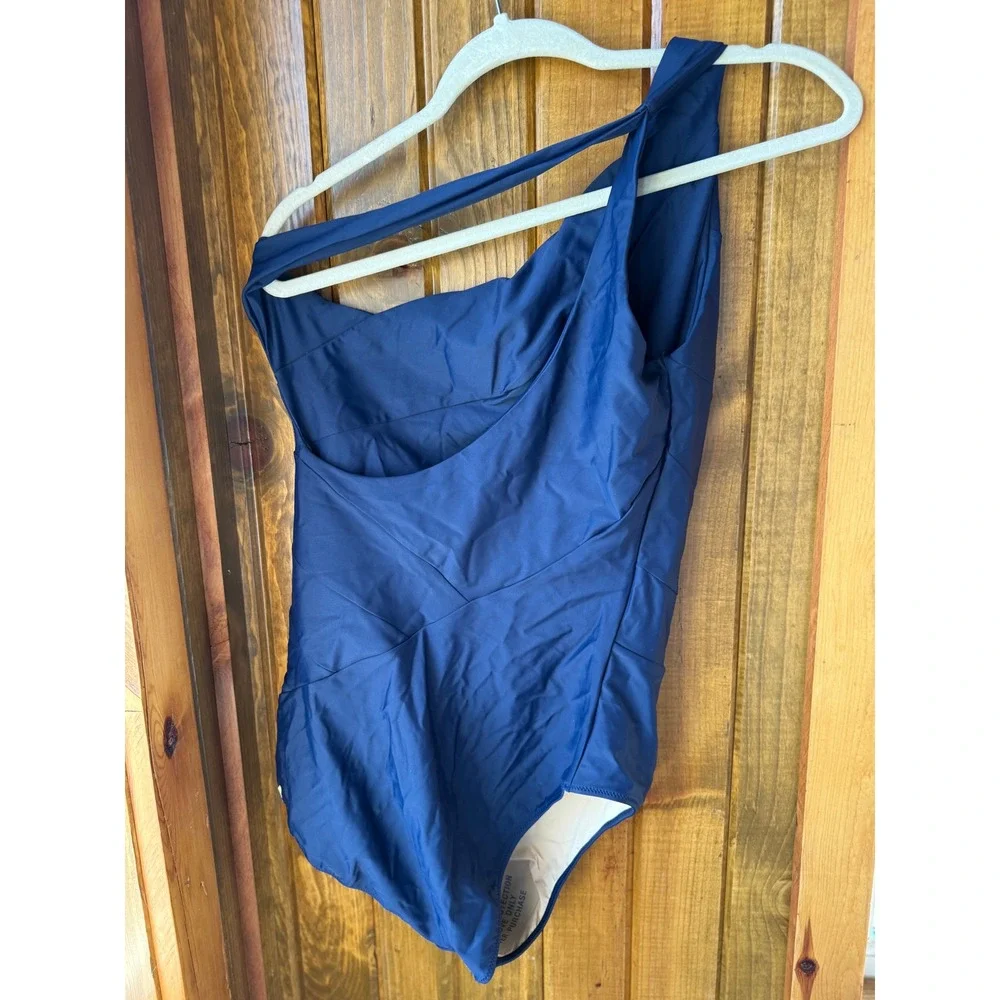 Summersalt The Sidestroke One Shoulder‎ One Piece Swimsuit Navy Womens Size 14